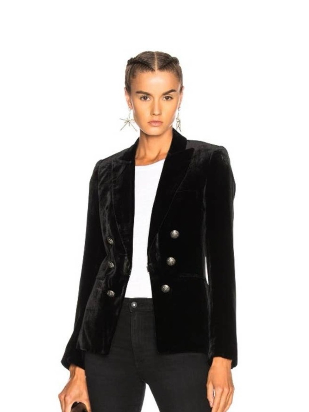 VERONICA BEARD Velvet Briar Blazer Jacket in Black Sz 4